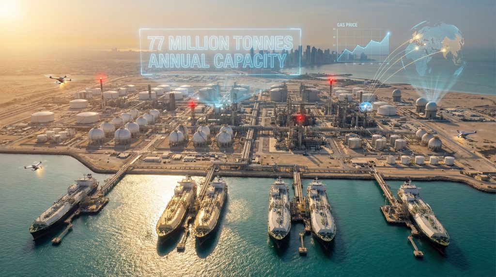 Drones targeting Qatar LNG facilities.