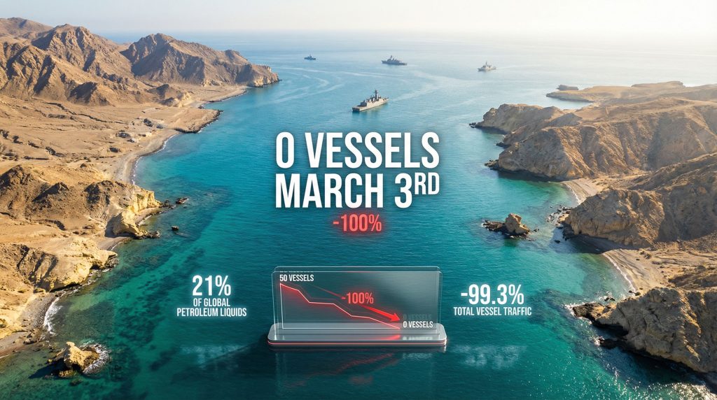 No tankers crossed Hormuz on March 3.