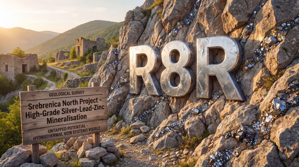 REGENER8 Resources NL-R8R-Srebrenica North Project geological survey sign.