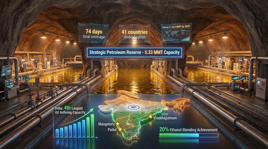 India strategic petroleum reserve facilities visualization.