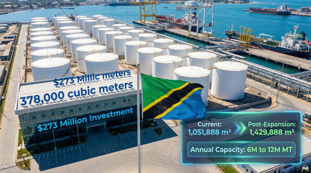 Tanzania fuel storage project expansion visualization.