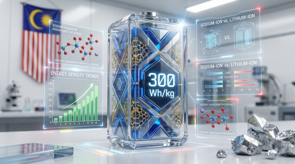 NanoMalaysia sodium-ion battery prototype in lab.