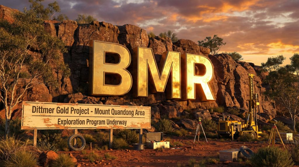 Ballymore Resources Ltd-BMR-BMR site with gold project sign.