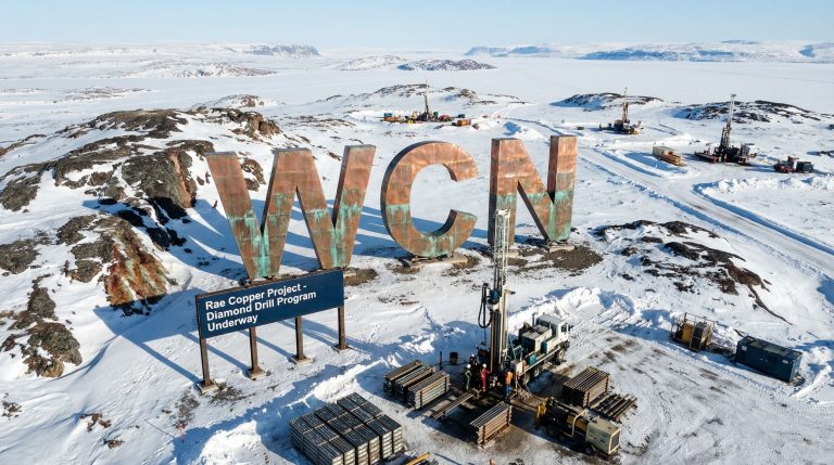 White Cliff Minerals Ltd-WCN-Rae Copper Project's snowy drill site.