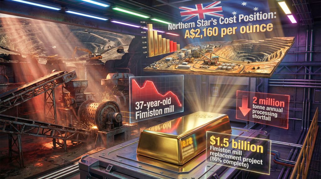 Northern Star gold production guidance downgrade visualization.