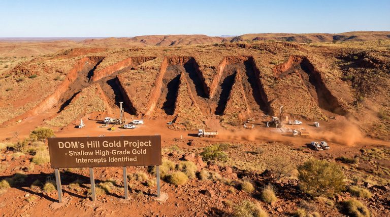 Kali Metals Ltd-KM1-DOM's Hill Gold Project landscape excavation.