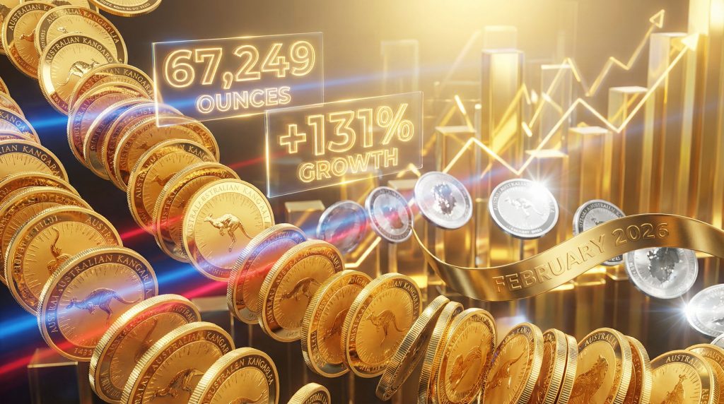 Perth Mint gold sales surge in February.