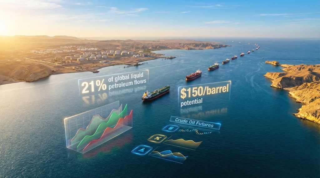Tanker ships lined up, Gulf oil exports halt.