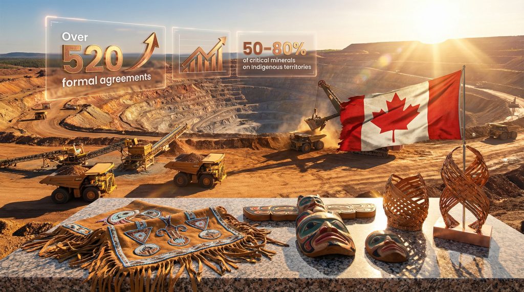 Canadian mining site highlighting Indigenous participation.