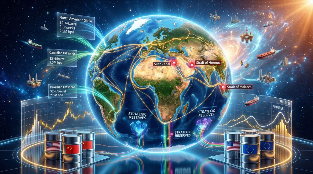 Global oil trade routes and market dynamics.