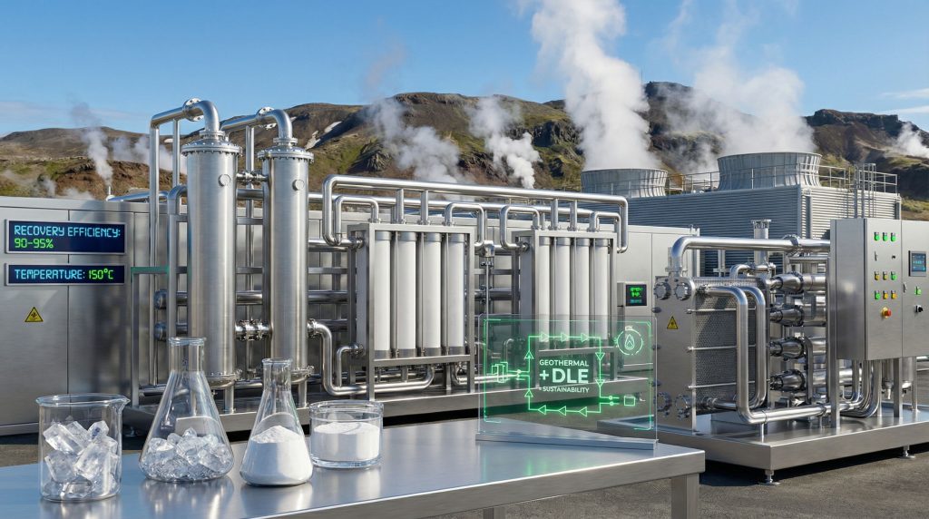 Industrial facility for direct lithium extraction.