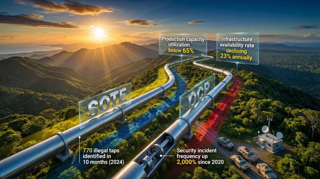 Oil pipeline issues in Ecuador's landscape.