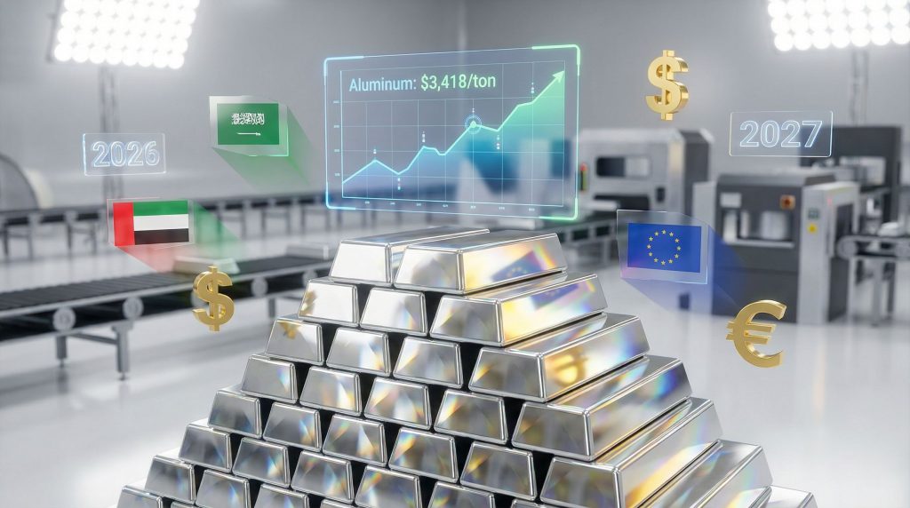 Aluminum price surge with graphic display.