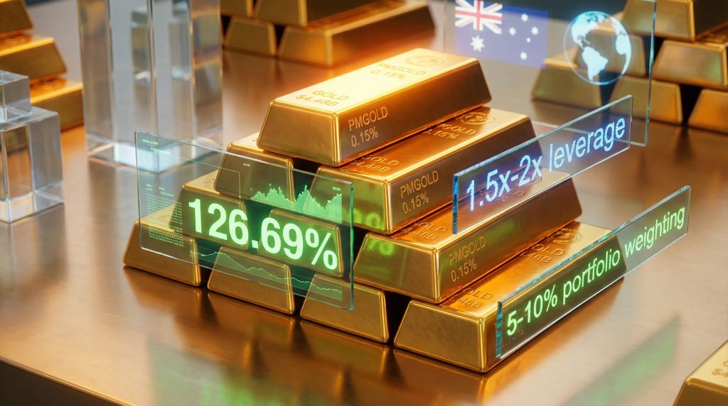 ASX gold ETFs with digital graphics.