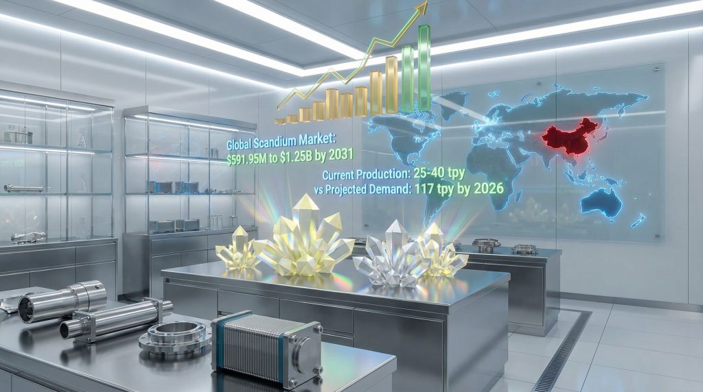 Holographic data on advanced global scandium supply.