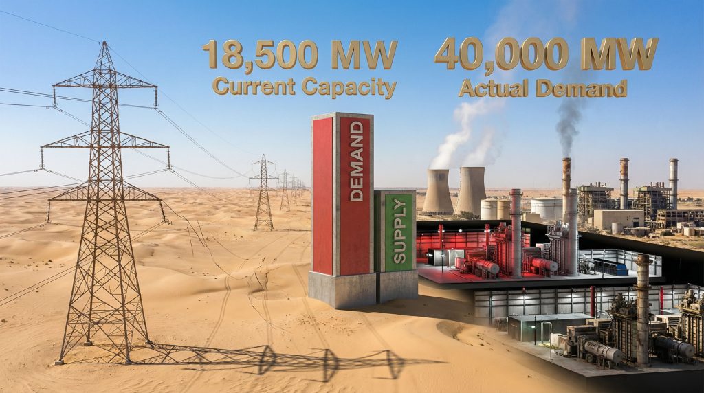 Iraq's power capacity shortages visualized.