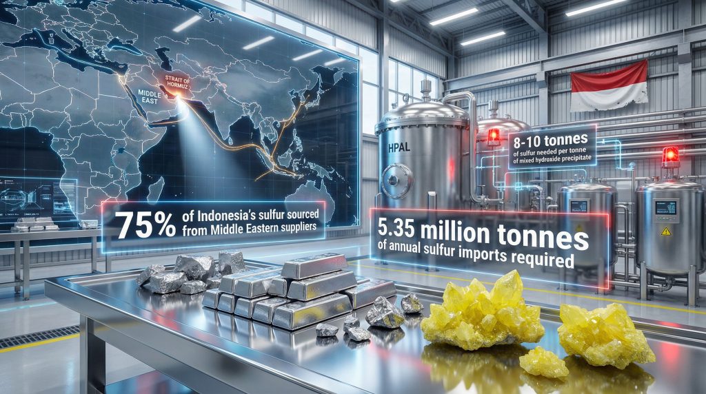 Gulf disruption affects Indonesia's nickel production.