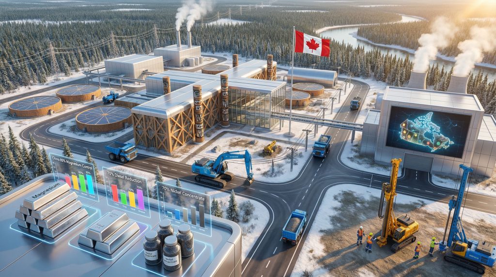 Aerial view of Manitoba Norway House Cree Nation mining project.