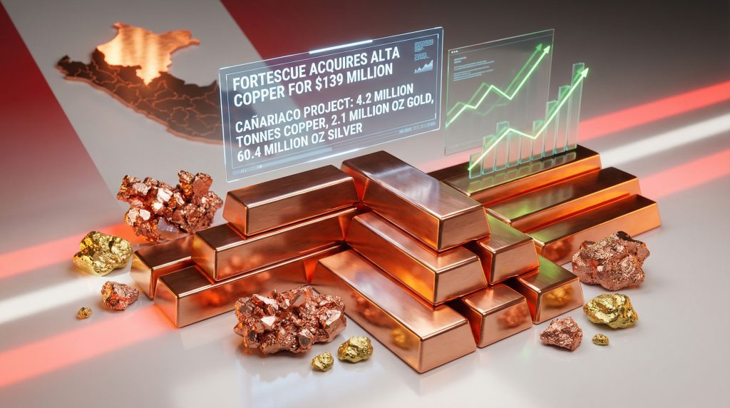 Fortescue acquisition of Alta Copper visualized with metals.