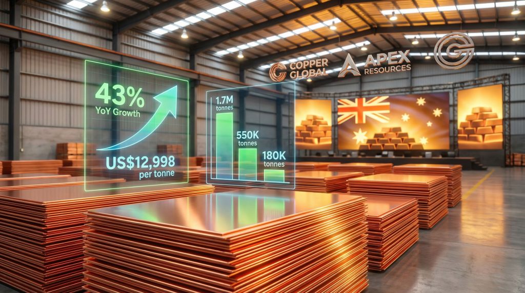 ASX 200 copper stock growth visualization.
