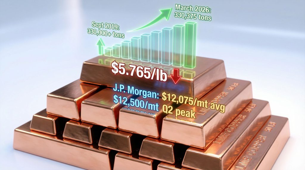 Copper price dips with future predictions.