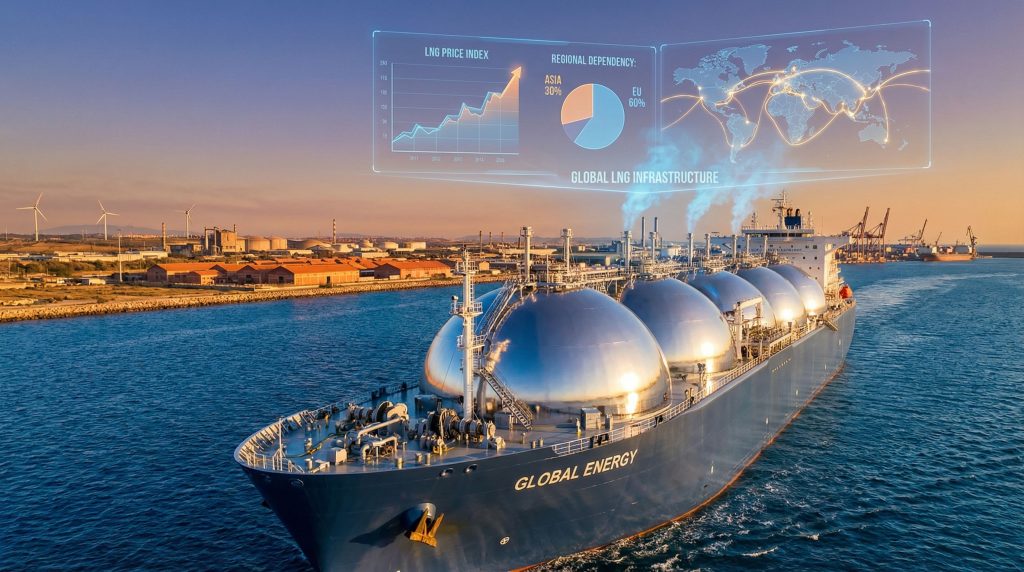 Iran war impacts LNG prices; shipping tanker.