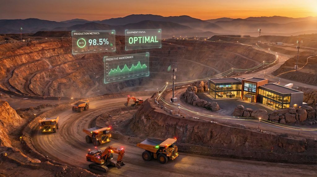 Mining site with AI-based forecasting tools.