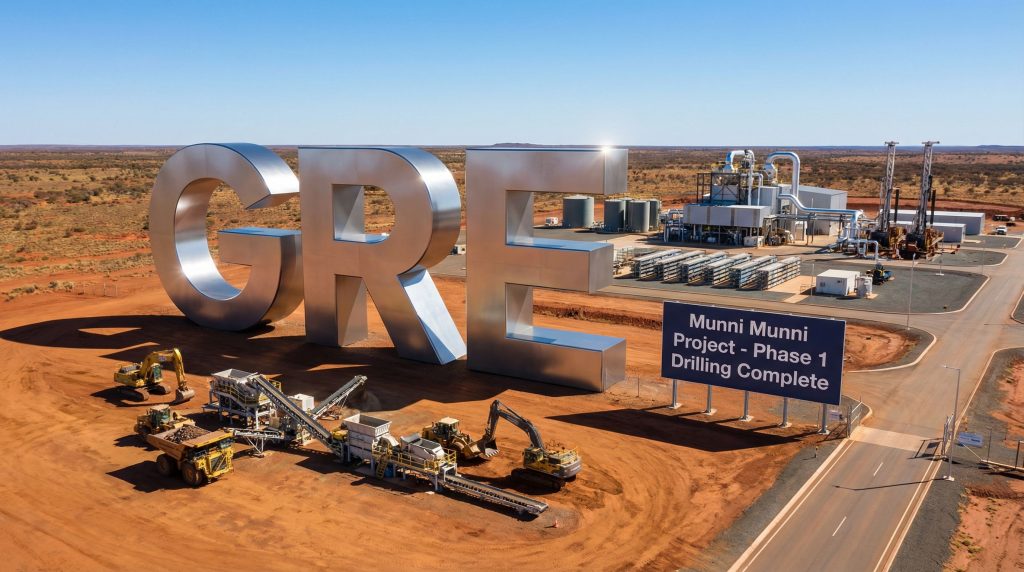 Greentech Metals Ltd-GRE-GRE letters beside Munni Munni project site.