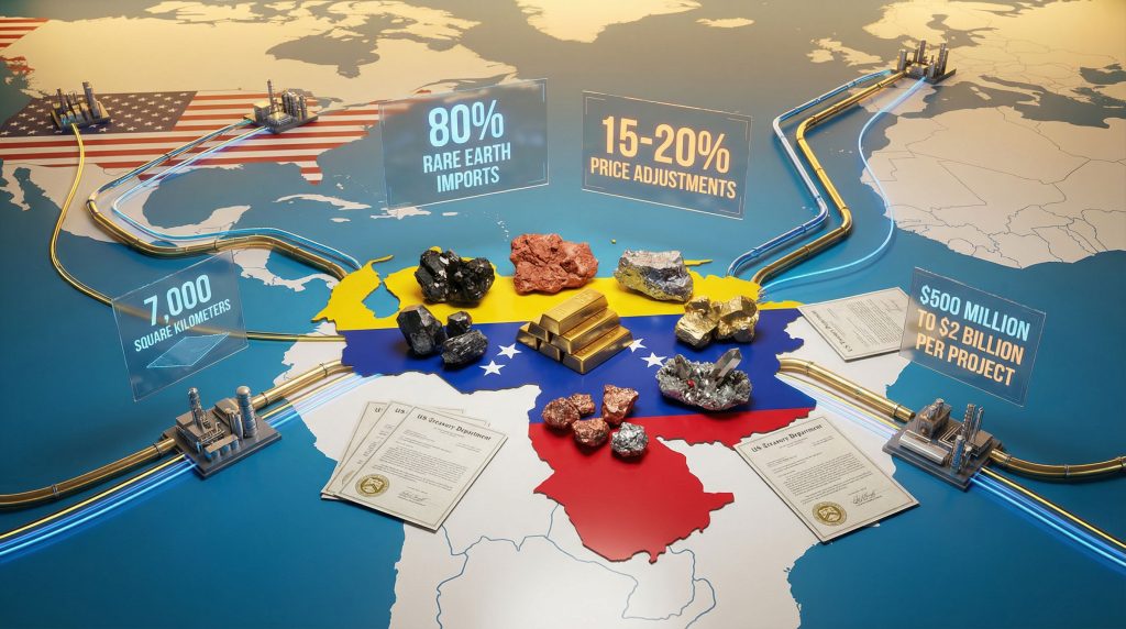 Venezuela-related mineral licenses infographic map.