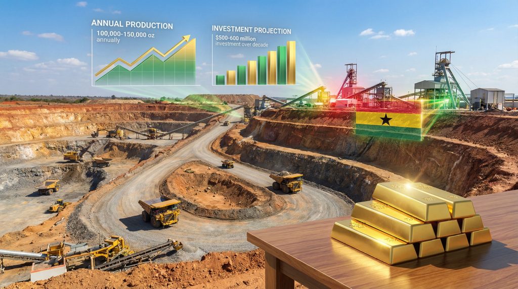 Damang mine handover imagery with graphs.