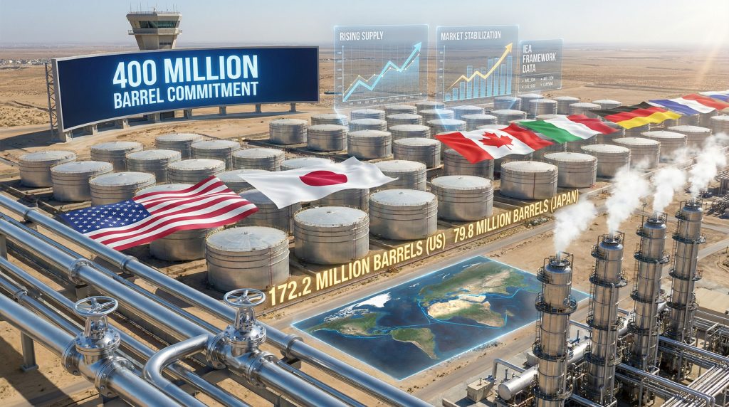 Global oil reserve strategy visualization.