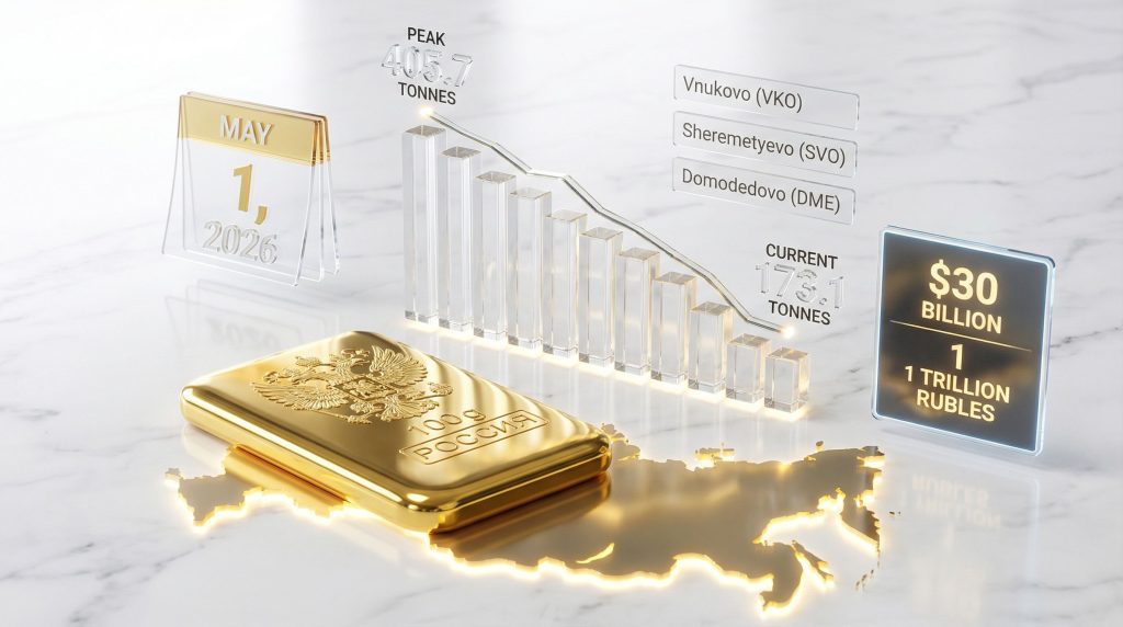 Russia gold export restrictions visualized with map.