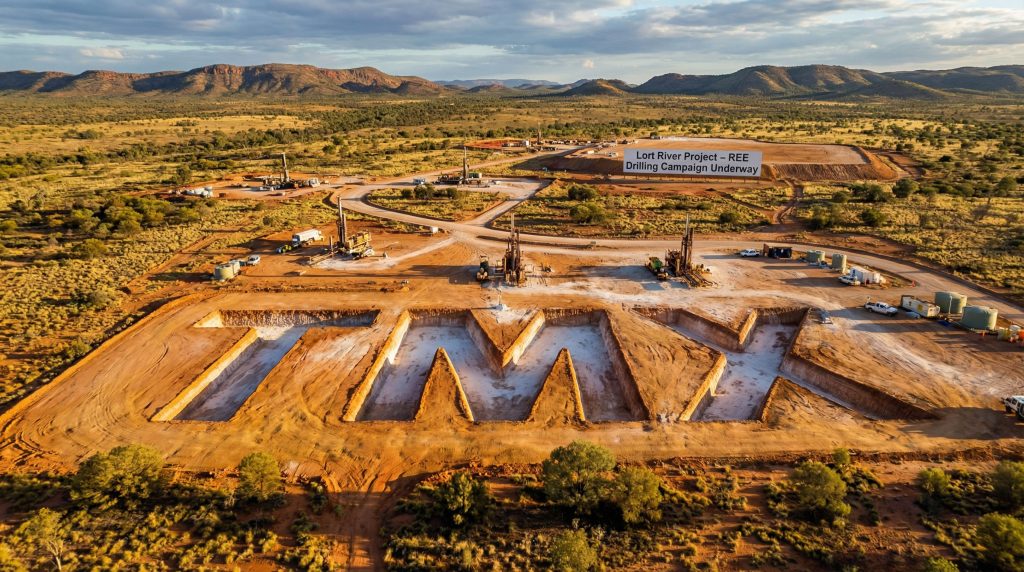 Terrain Minerals Ltd-TMX-Lort River Project site with excavations.