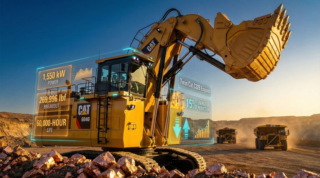 New Cat 6040 mining shovel in action.