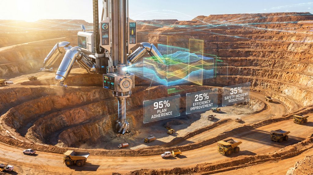 Futuristic cloud-based drilling service in action.