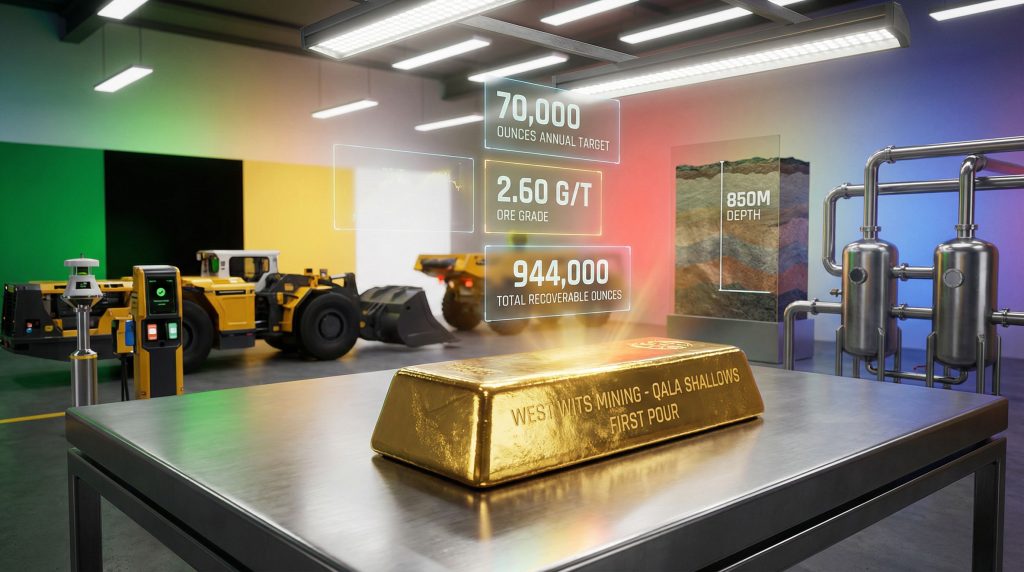 West Wits Qala Shallows gold production visual.