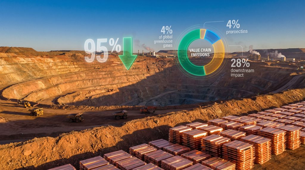 Mining site showing scope 3 emissions reduction.