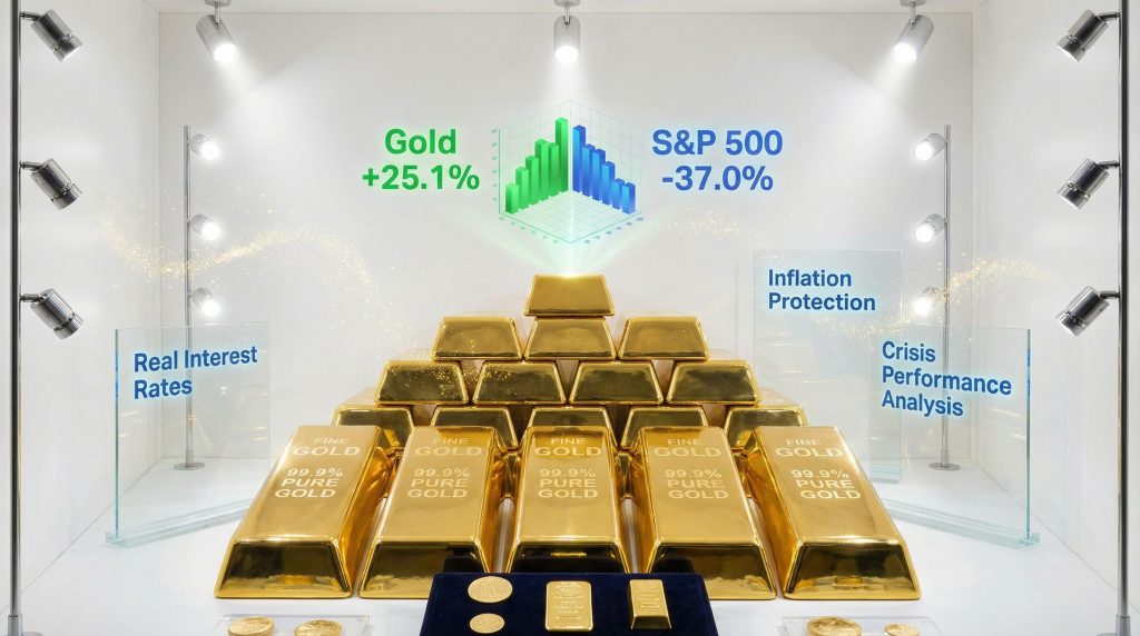 Gold as a crisis hedge display.