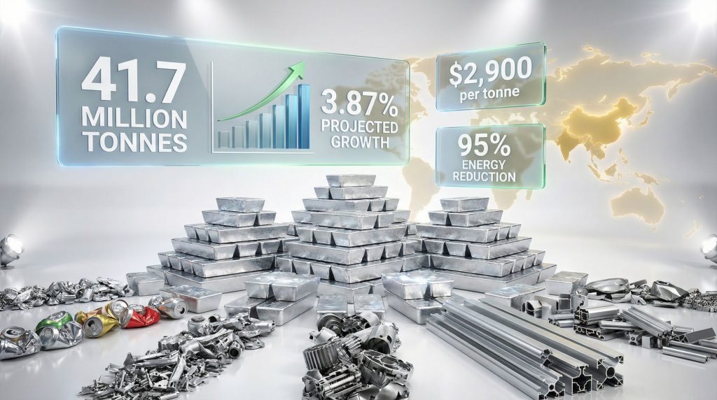 Global aluminium scrap tracker statistics illustration.