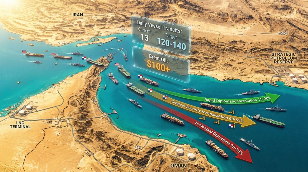 Strait of Hormuz traffic restoration plan.