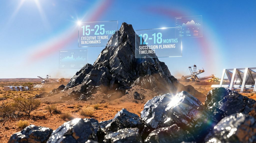 Mining landscape highlighting executive succession planning.