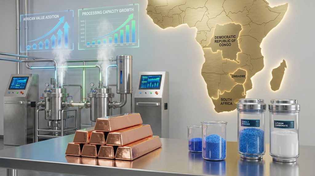 CVMR and BITEC joint venture in DRC: mineral processing facility with copper and cobalt.
