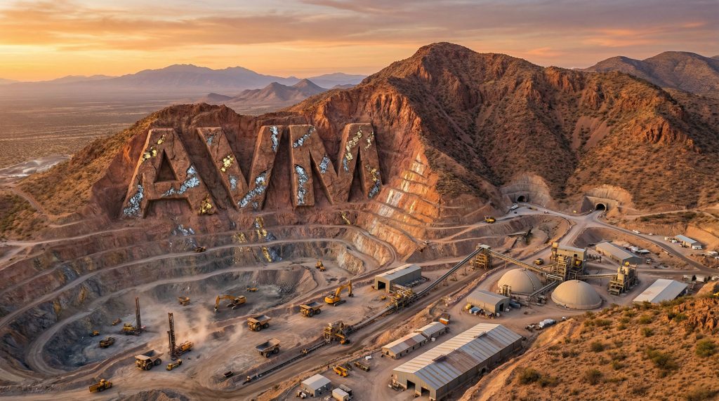 Advance Metals Ltd-AVM-AVM letters carved into desert mountain.