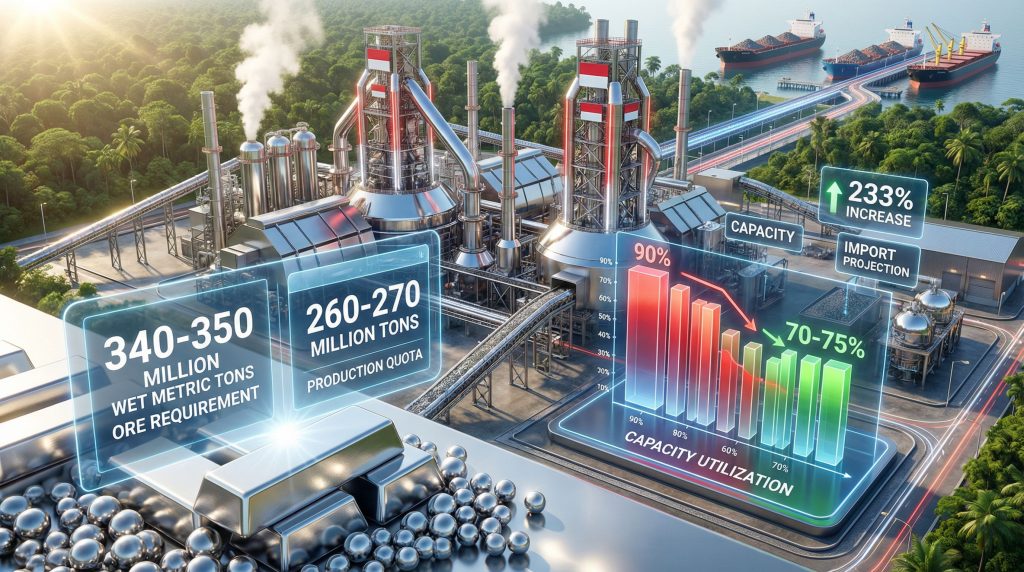 Indonesia nickel processing utilization plant and projections.