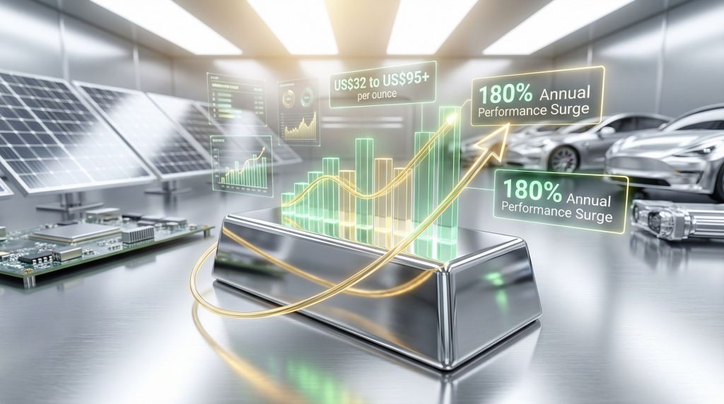 Silver price rally showing significant surge.