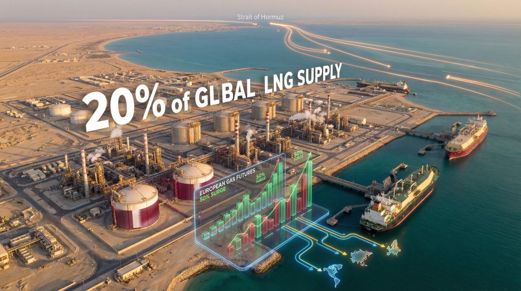 Qatar LNG plant impact visualization.
