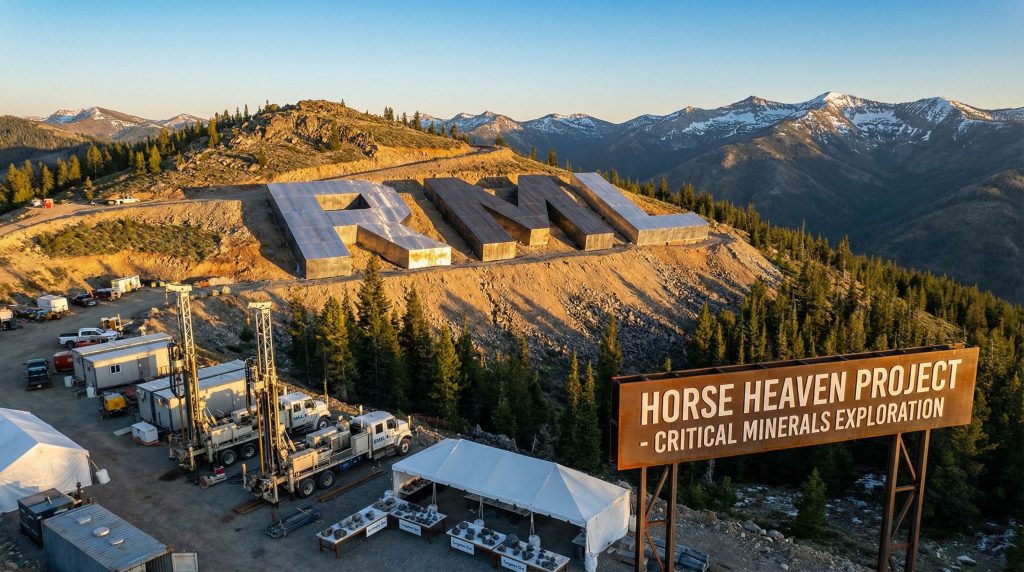 Resolution Minerals Ltd-RML-Horse Heaven Project mountainside exploration scene.