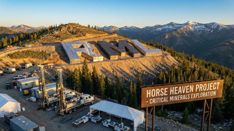 Resolution Minerals Ltd-RML-Horse Heaven Project mountainside exploration scene.