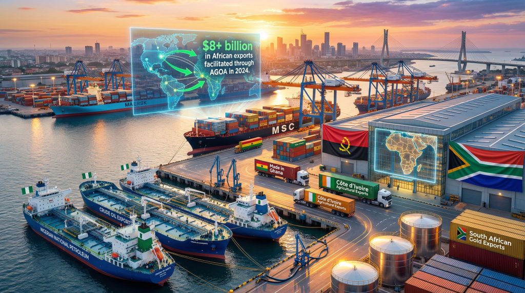 U.S.-Africa trade relations: thriving export activity.