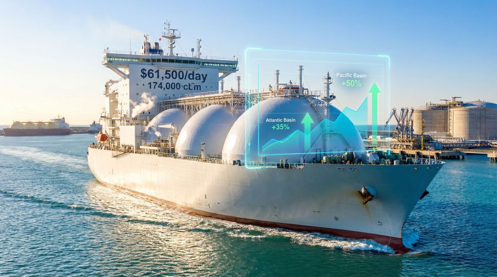 LNG shipping rates soar with rising demand.
